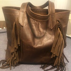 Leather Fringe Tote - NWOT